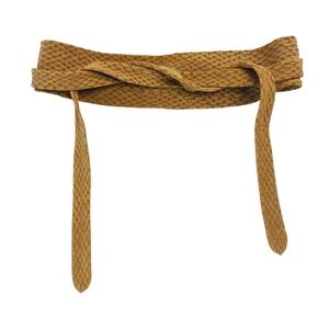 ADA Classic Leather Suede Textured  Wrap Belt in Tan